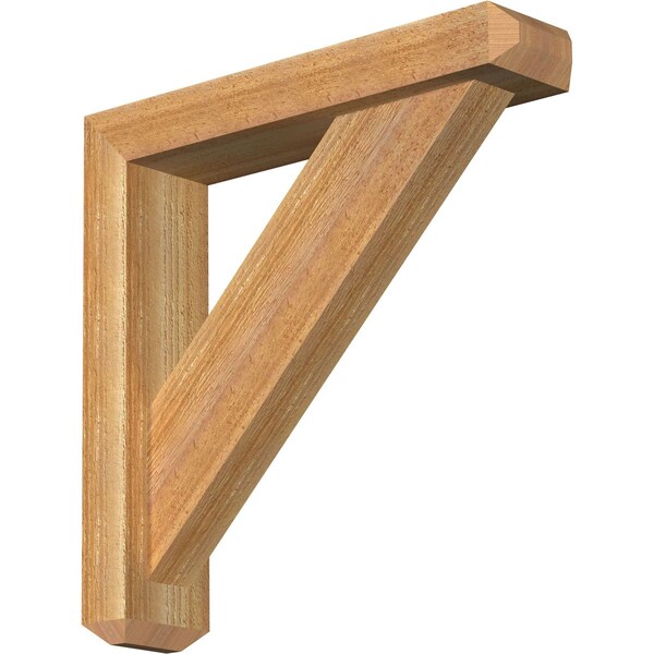 Ekena Millwork Traditional Craftsman Rough Sawn Bracket w/ Offset Brace, Western Red Cedar, 4"W x 18"D x 18"H BKT0402X18X18TRA04RWR - main